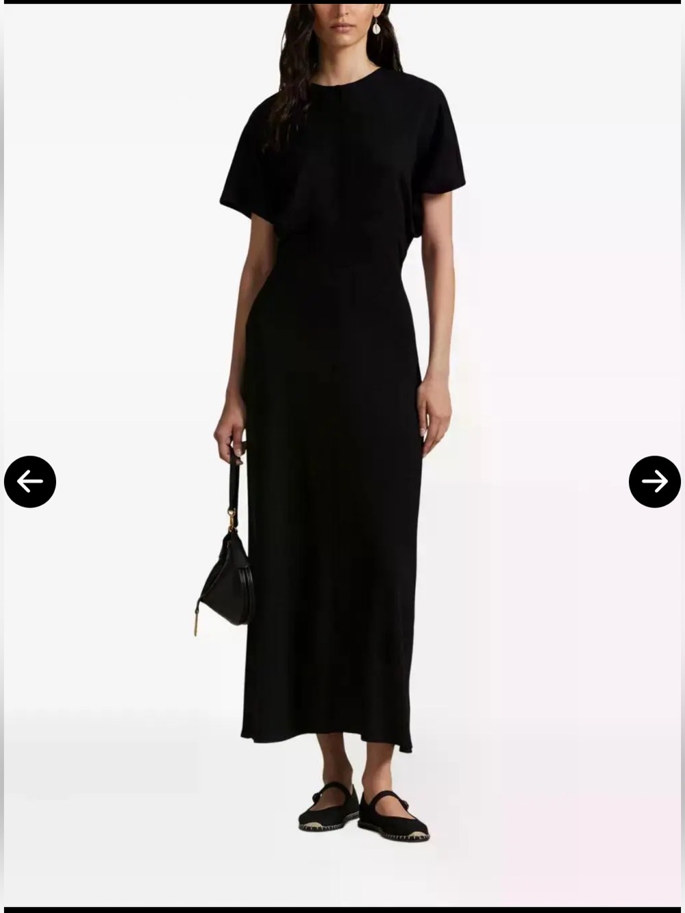 Polo by Ralph Lauren Black Short-Sleeve A-Line Midi Dress